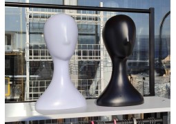 Манекен голови під шапку, шарф (вис.395мм. об'єм 520мм. білий, чорний)